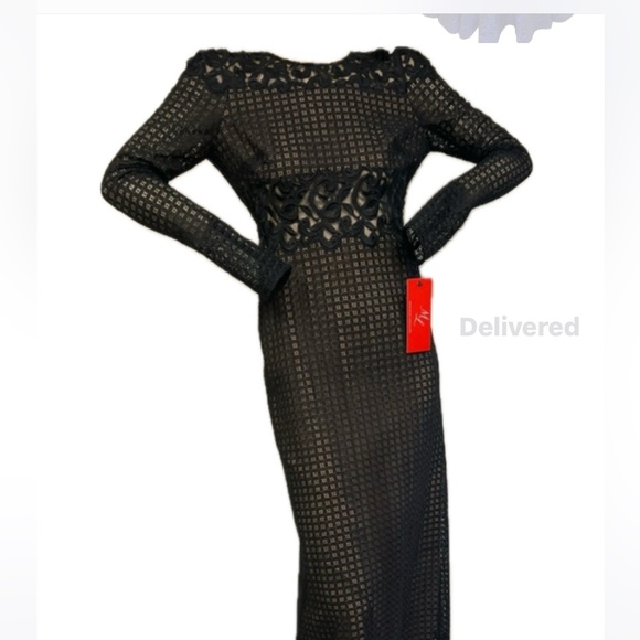 Monique Lhuillier imported lace, long sleeve long gown - Picture 14 of 14